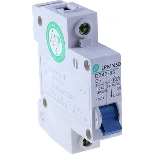 AC 1P 6A 10A 16A 20A 25A 32A 40A 50A 63A Photovoltaic solar 230~400V circuit breaker air switch 1 Poles C45