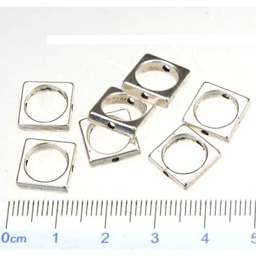 Antique silver frame beads for beads diy dangles suspension bracelets flat square metal fashion 11*3mm jewelry accessories 50pcs