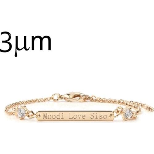 DUOYING Crystal 30*4 mm Bar Bracelet Custom Engraved Name Personalized Initial Bracelet With Zirconia Bracelet For Women Women