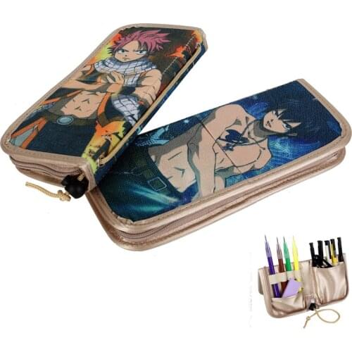Anime FAIRY TAIL Cosplay Gray Fullbuster Pencil Case Nylon Zipper Pencil Box Pencil Bag Student Cartoon Holder Pouch Unisex Gift