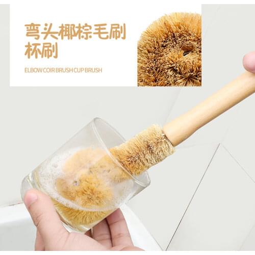 Kitchen Cleaning Brush Natural Coir Brush hemp fiber non-stick skillet brush oil degreasing dish washing cup pot brush
