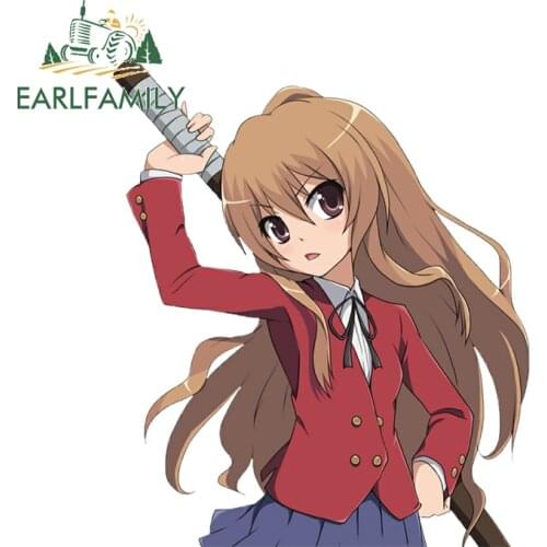 EARLFAMILY 13cm x 11.1cm for Taiga Aisaka Full Body Vinyl Car Stickers Windshield Anime Decoration Scratch-proof Window Decal