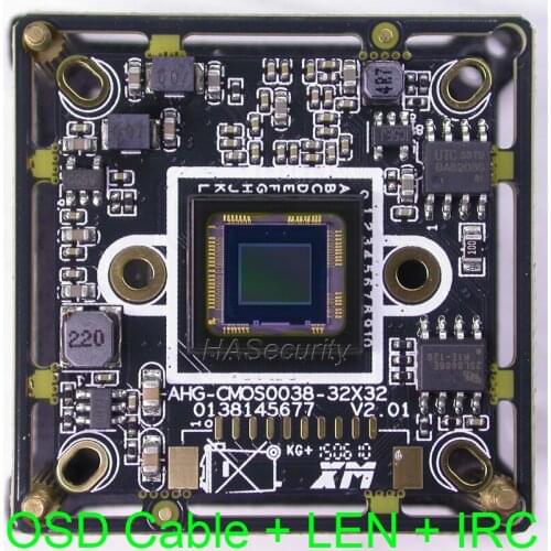 AHD-M (720P) 1/3" Sony Exmor CMOS IMX238 + XM531 CCTV camera module PCB board + OSD cable + IRC + 3MP CS style LENs
