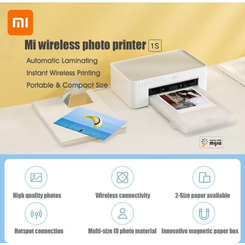 Xiaomi Mijia Photo Printer 1S Instant Wireless Printing High Resolution Auto Laminating Portable Photo Printer for iOS Android