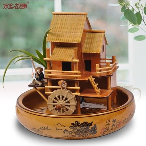The story River water Lucky bamboo feng shui ornaments creative home living room study table Waterscape Crafts