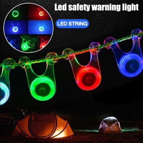 Hot Bicycle LED Safety Warning Light with 2 Hook & 3 Mode Colorful Light Powered by Button Type Lithiums Battery Night Light
