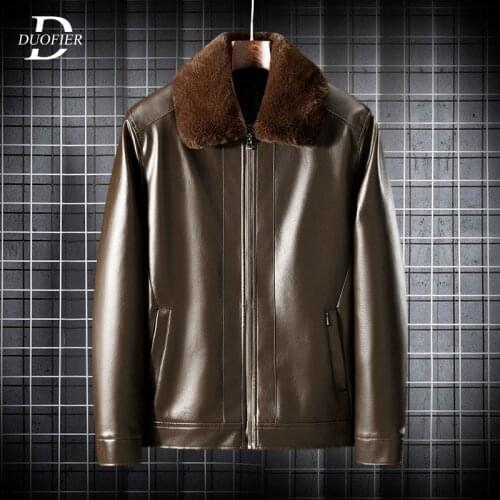 Men Motorcycle Jacket Autumn Winter New Mens Faux PU Leather Jackets Casual Biker Coat Zipper Fleece Male Warm Slim Fit Overcoat