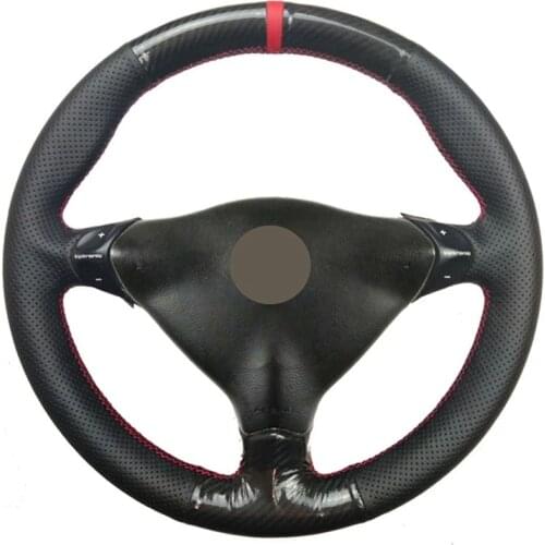 Car Steering Wheel Cover Hand-Stitched Soft Black Genuine Leather Carbon Fiber Wrap For Porsche 911 986 996 Boxster S 98-04