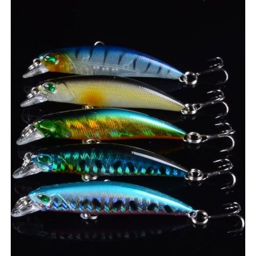 New Arrival 5pcs 6.5cm 4.2g Hard Crank Crankbaits Slow Floating Plastic Bait 3D Eyes Treble Hooks Fishing Lure Bass Pesca