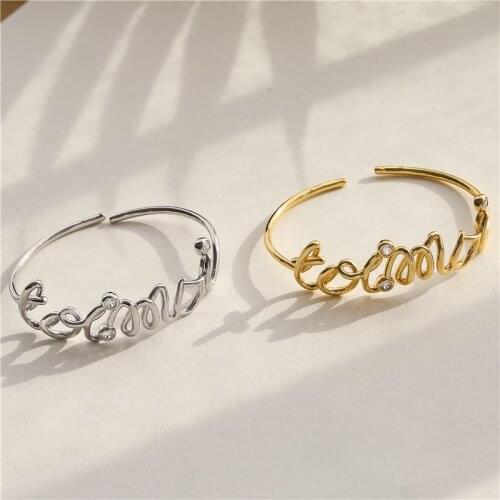 HECHENG,TOI MOI Letter Open Cuff Bracelet,Toi Et Moi Bangle Women Fashion Jewelry,Wholesale Accessroies