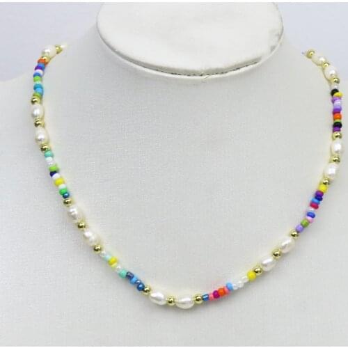 5 Pcs Colorful Beaded Strand Necklace Handmade Beaded Chocker Necklace Jewelry Accessories Jewelry Necklace Gift 9966