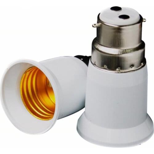 B22 to E27 Light Socket Adapter Converter Base Aluminum Bulb Holder Adapter Converter for LED Light Bulb Lamp, PC Shell