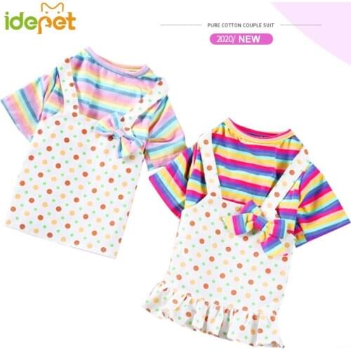 Pet Dog Dress Jumpsuit for Cat Dresses Pet Couple Suit puppy Small dogs Chihuahua Clothing Outdoor Rainbowl Dog Jumpsuit Overall