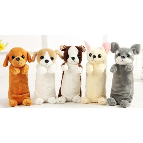 Plush Pencil Case Astucci Girls Pencil Cases Pennen Kawaiii Dog School Case Case School School School Bag Pen For Kids Gifts