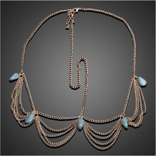 Women Headband With Jewelry Chain Fashion Bohemian Style Adjustable Kallaite Tassels Metal Lanyard Bride Wedding Accessories