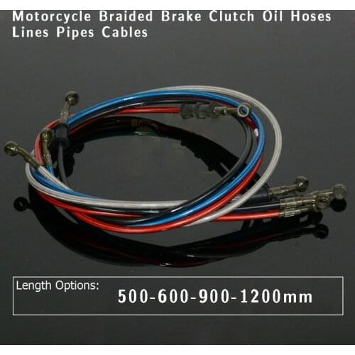 Motorcycle Braided Brake Clutch Oil Hoses Lines 500mm-600-900-1200mmMotorcycle braided steel brake clutch oil pipe line pipe