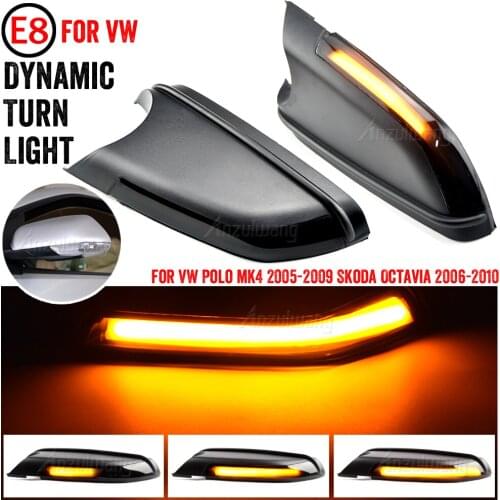 LED Side Wing Dynamic Turn Signal Light Rearview Mirror Indicator For VW Polo MK4 FL 2005-2009 for Skoda Octavia 2006-2010