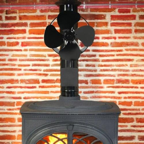 Heat Powered Stove Fan Fireplace Fan Energy Saving No Electricity, Heat Driving Chimney Wooden Log Burner Fans Home Accessories