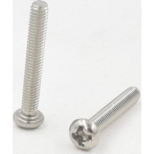 50Pcs Stainless Steel Phillips Screws Cross Round Head Bolts Nuts Fasteners tornillos para madera M3 x20mm