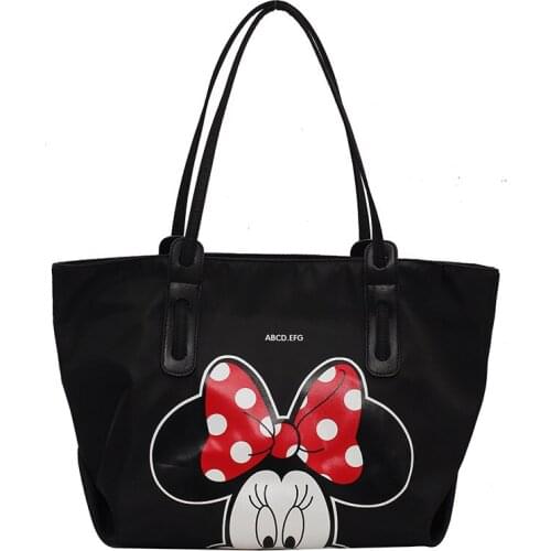 Disney Mickey Mouse ladies shoulder bag new 2021 cartoon cute printing portable shopping bag cartoon tote bag mommy bag