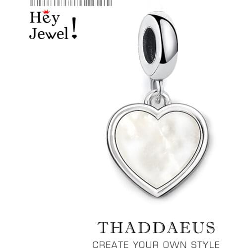 Classic New Heart of Pearl Mother 2019 Diy Pure 925 Sterling Silver Charms Pendant Fit Bracelet Jewelry For Women Drop Shipping