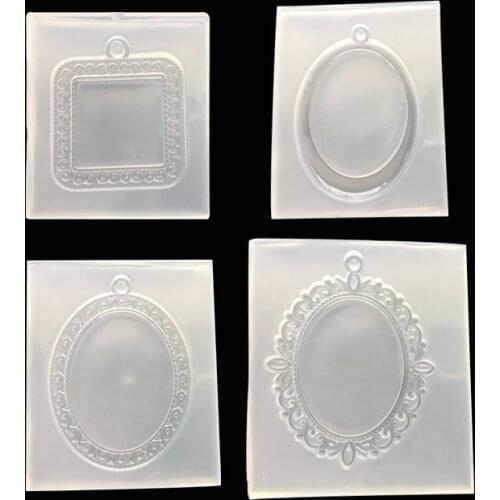 1pcs UV Resin Jewelry Liquid Silicone Mold Square/Oval Beads Charms Frame Tray Molds For DIY Intersperse Decorate Making Jewelry
