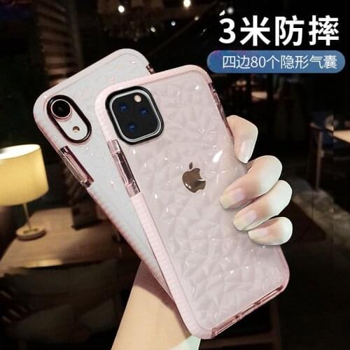 10pcs/lot icecubes Clear Phone Case For iPhone11 11Pro Max XS XR 6s/8PLUS 7P 6sp Soft Full Diamonds Cover Body Shell Protection
