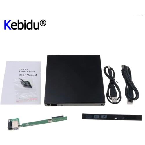 12.7mm SATA External Case USB 2.0 DVD CD DVD-Rom Case For Laptop CD/DVD Optical Drive Portable Slim