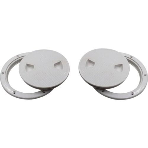 2x ABS White Boat Round 4" Deck Inspection Hatch Screw Out For Yacht Marine