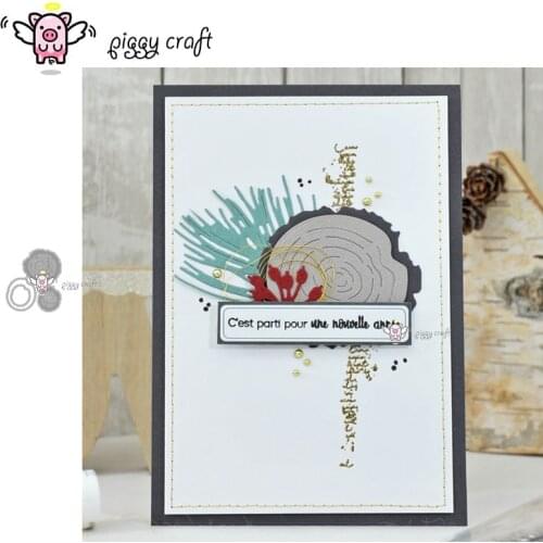 Piggy Craft metal cutting dies cut die mold 4Pcs Tree stump rings Scrapbook paper craft knife mould blade punch stencils dies