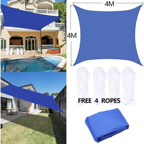 4X4M 4200D Waterproof SqureShade Sail Garden Terrace Canopy Swimming Sun Shade Camping Yard Sail Awning Garden Parasol