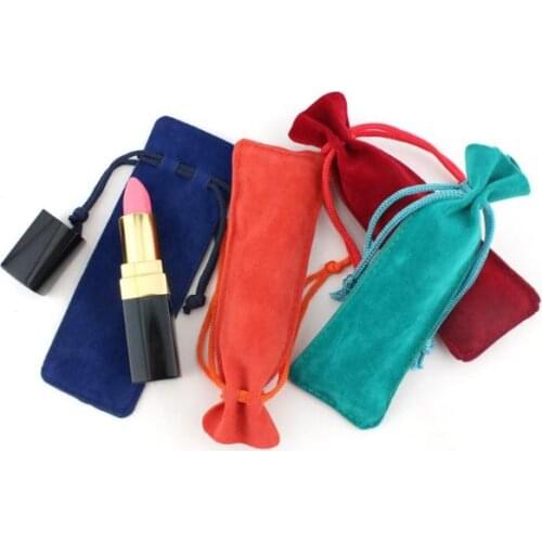 500pcs Colorful Velvet Jewelry Drawstring Pouch Flannelette Pocket Perfume Toothpick Lipstick Packaging Bag SN1724