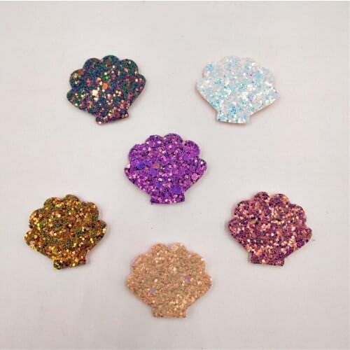 60pcs/lot Shiny Shell Shape Padded appliques for headwear decoration handmade hair accessories