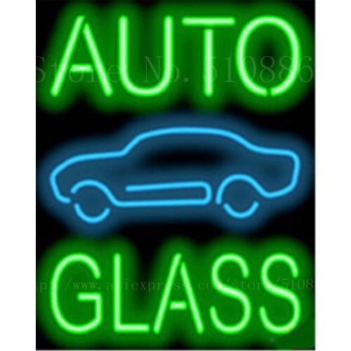 Auto Glass w/Graphic Repair Real Tube Car neon sign Beer Handcrafted Custom Light signs Shop Store Decotarive Signboard 19"x15"