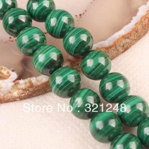 Free shopping new 2014 DIY 8mm Green Malachite Round Loose Bead 15'' GE5122