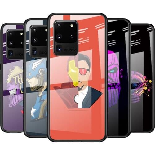 Tempered Glass Cover Marvel superhero Avatar For Samsung Galaxy S21 Ultra Plus 5G M51 M31 M21 Shockproof Shell Phone Case