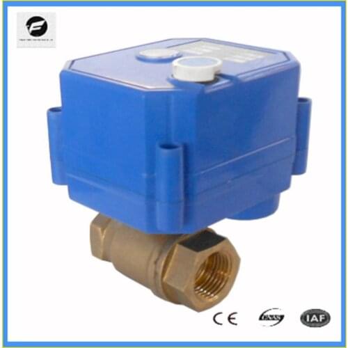 CWX-25S 1/2'' DN15 2-way brass motorized ball valve with manual override function AC220v CR04 with fail-safe function for water