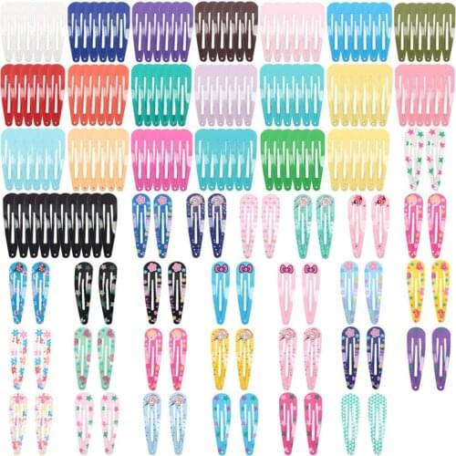 40Pcs/Lot Kids Hair Accessories Cartoon Hair Clip Child Barrette Korean Flower Hairclips Cute Headdress Print Hairpins for Girls