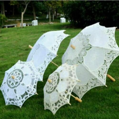 Elegant Vintage Umbrella Victorian Lace Manual Wedding Umbrella Bride Parasol For Wedding Shower Umbrella Accessories
