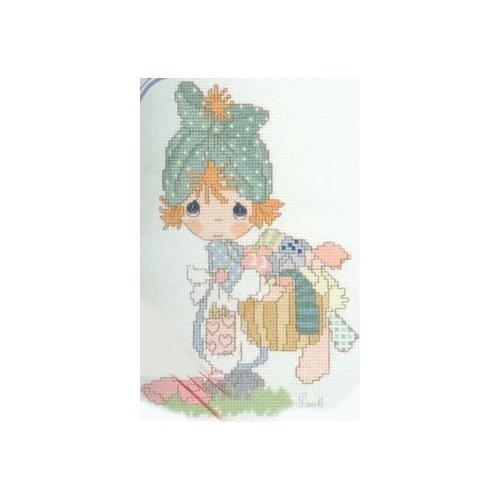 European Style Fishxx Cross Stitch Kit H168 Cute Cartoon Character Pattern To Clean Up The Clothes Girl Hand Sewing Embroidery