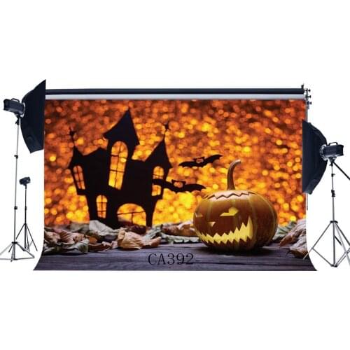 Photography Backdrops Halloween Horror Night Bokeh Halos Glitter Spots Pumpkin Masquerade Portraits Photo Background