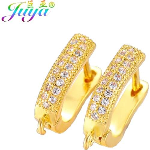 Juya Ali Moda DIY Earring Findings Supplies Gold/Silver Color Earring Hooks Accessories For Tassel Pearls Agate Earrings Making