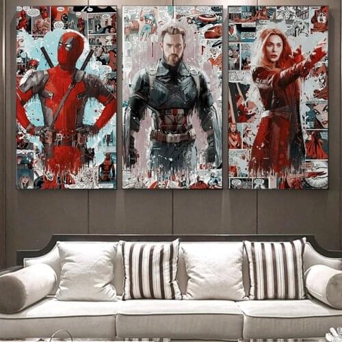 Marvel Movie Avengers Canvas Art Paintings Superhero Poster and Print Wall Art Picture for Living Room Cuadros Home Decoration
