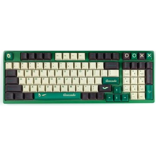 Bottle Green Avocado Keycaps Cherry Profile PBT Dye Sublimation Mechanical Keyboard Keycap Compatible with RK61/GK61/64/87