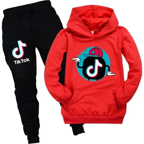 TIK TOK Spring and Autumn Boy Girl Clothing New Casual Tracksuit Long Sleeve Hoodies+Pants Sets Childrens Clothes 2-16Years