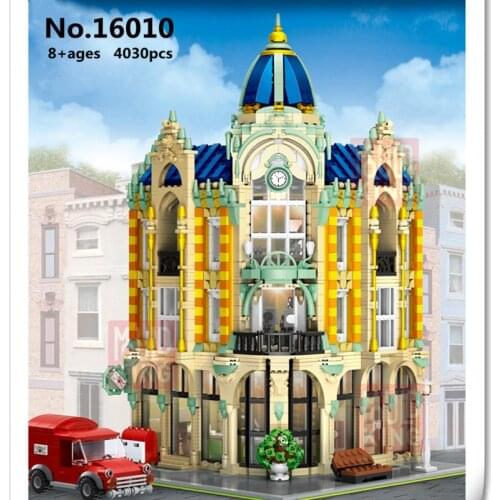 City Street View MOC Building Blocks Compatible 10182 Bricks Corner Post Office Store Model Educational Toys kids gifts