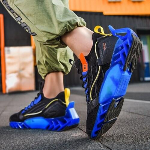 New Men Running Shoes Breathable Blade Sneakers Antiskid Damping Jogging Shoes Trendy Comfortable Mesh Training Shoes Zapatillas