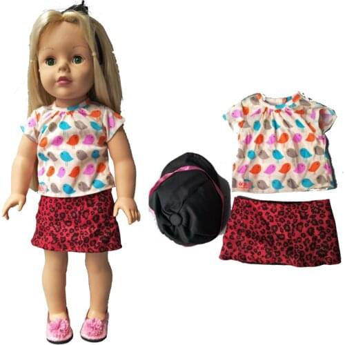 Doll dress shirt cap for 18 inch girl doll, outwear set for 45 cm Alexander doll accessory baby girl gift