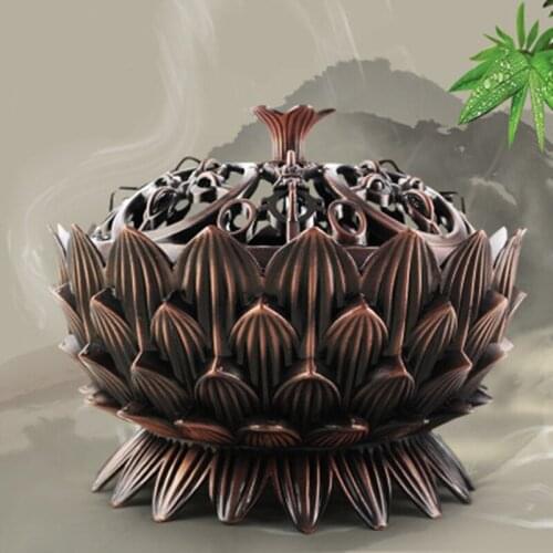 Copper incense burner incense incense utensils lotus incense burner buddha craft decoration