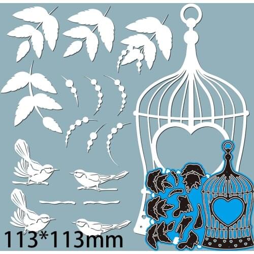 113*113mm Bird Cage and Bird Metal Cutting Dies Scrapbooking DIY Album Paper Card Craft Embossing stencil Dies